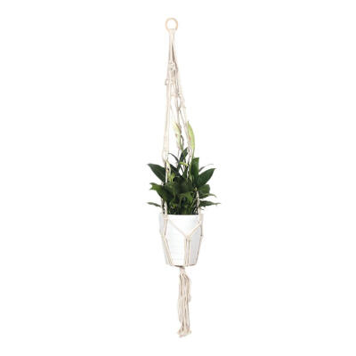 

Retro Handmade Knotted Macrame Plant Hanger Flowerpot Holder Lifting Rope