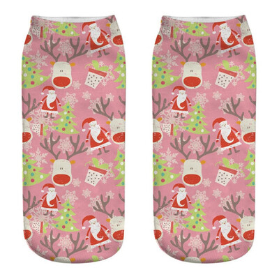 

Gobestart Casual Work Business Socks 3D Christmas Santa Elk Printing Medium Sports Socks