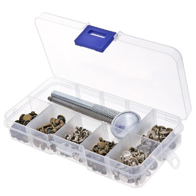 

120Sets 2 Colors Clothes 4 in 1 Fastener Snap Set Metal Press Stud Cloth Button Setting Tool Kit