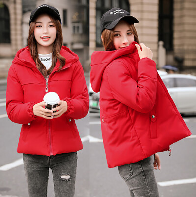 

Roseonmyhand Women Winter Warm Coat Hooded Thick Warm Loose Jacket Short Overcoat