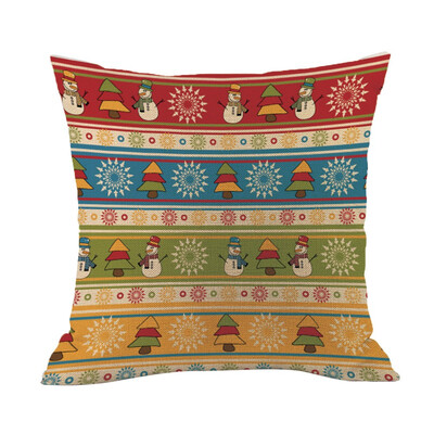 

Tailored Happy Christmas Pillow Cases Linen Sofa Cushion Cover Home Decor Pillow Core