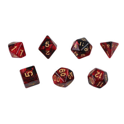 

7pcsset Acrylic Polyhedral Dices for Desktop Board Game Gambling Playing