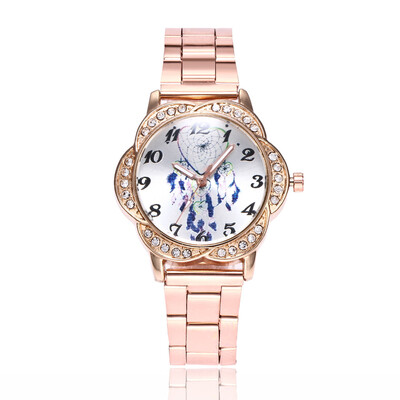 

Herathan alloy steel with flower dial ladies watch feather