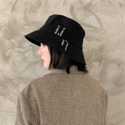 

Alphabet Fishermans Hat Womens Spring&Autumn 100 Sun Hat Day Thin Sunscreen Ultraviolet Sun Hat Womens Korean Version Tide