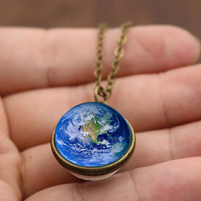 

Universe Milky Way Galaxy Planet Art Necklace for Sweater Birthday Gift