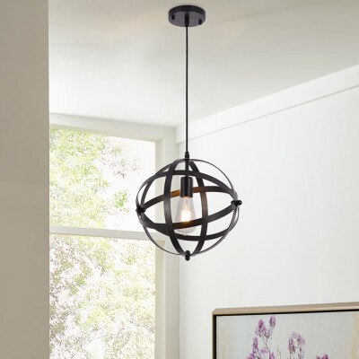 

Siaonvr Industrial Metal Pendant Light Spherical Globe Hanging Light