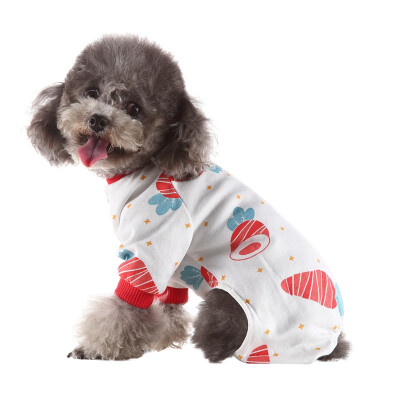 

Cute Small Dogs Pajamas For Pet Dogs Cat Clothes Puppy Jumpsuit For Dog Coat For Chihuahua Pomeranian Dogs Print Clothing Shirt