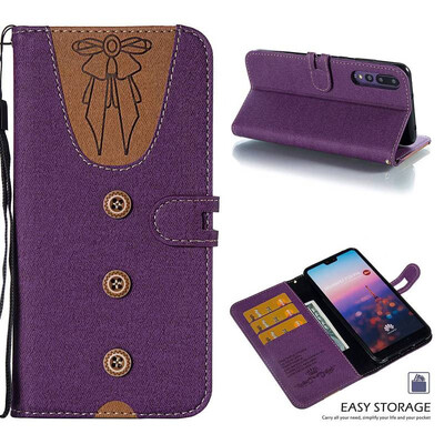 

MOONCASE Huawei P20 Pro stitching embossed womens leather case - purple