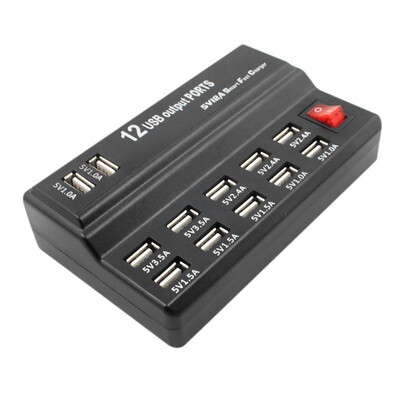 

12 Ports USB Output Charger Power Adapter Super Speed HUB Home Converter
