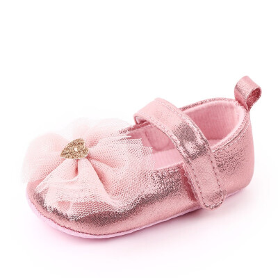 

4 Color Infant Baby Girl Shoes Bowknot Flower Anti-Slip Soft Sole Hook First Walkers Toddler Infant Baby Girl Kids Shoes 0-18M