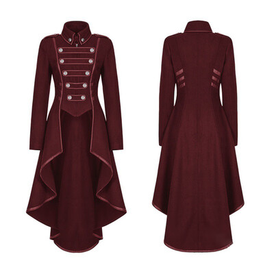 

Womens Gothic Tailcoat Steampunk Jacket Tuxedo Suit Victorian Costume Irregular