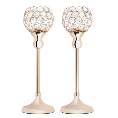 

2PcsSet Crystal Hollow Tea Light Candle Holders Wedding Table Decor Gift Candle Holders Crystal Candle Holders