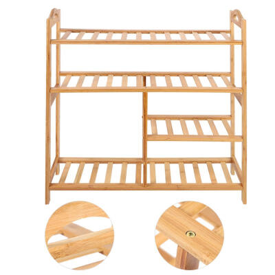 

Greensen Four Layer Bamboo Shoe Rack Cabinet Shelf Storage Organizer Stand Holder