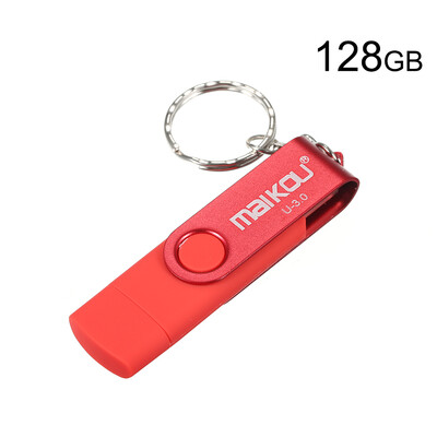 

MaiKou 2-in-1 USB 30 Flash Drive USB Flash Disk Red&128GB