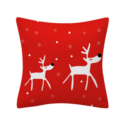 

Siaonvr Christmas Pillow Case Glitter Polyester Sofa Throw Cushion Cover Home Decor