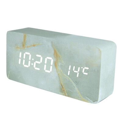 

Marbling Intelligent Induction Voice Control Digital Alarm Clock USB Timer