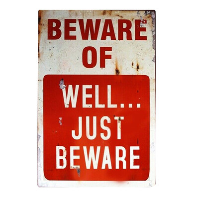 

Gobestart BEWARE OF Retro Metal Sign Flag Plaque Bar Club Cafe Garage Wall Decor Art