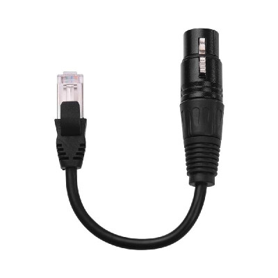 

RJ45 Male Network Connector to 3-Pin Mini XLR Female Extension DMX512 Cable Stage Studio Cables Wires Silver 1m