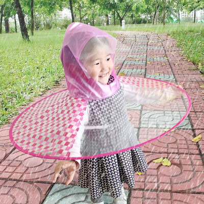 

Siaonvr Foldable Cute Raincoat UFO Children Umbrella Hat Magical Hands Free Raincoat BUM