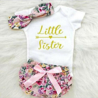 

Little Sister Baby Girls Outfits Clothes RomperTutu Shorts Pants Babygrow Set