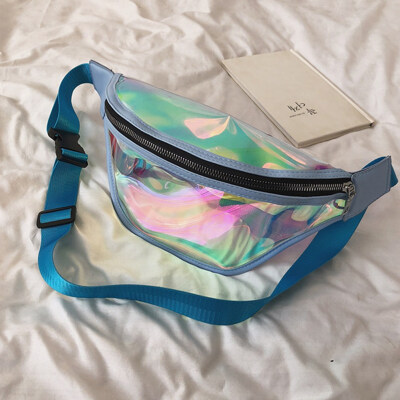 

Women&39S Fashion Waterproof Waist Bag Girls Punk Rainbow Transparent Chest Bags Crossbody Bag Personality Laser Waist Bag