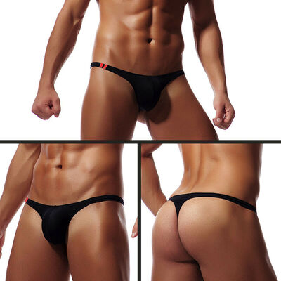 

New Men Ice Silk Boxer Briefs Bulge Pouch Thong T-back G-string Underwear Hot