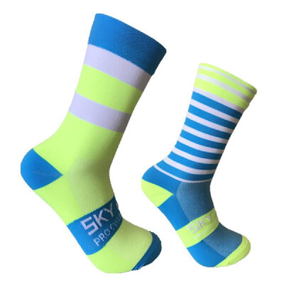 

Cycling Socks Moisture-wicking Bike Socks Men Women Sports Running Gym Training Striated Socks Size 7-12