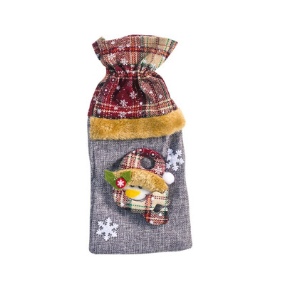 

Drawstring Linen Wine Bottle Covers Decorative Treat Bags Christmas Holiday Dining Table Home Party Decor Supplies