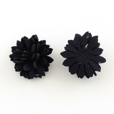 

Handmade Faux Suede Costume Accessories Flower MidnightBlue 25x15mm