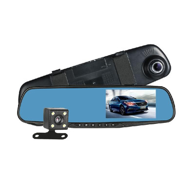 

FHD 1080P 43 Dual Lens Car DVR Rear View Mirror Dash Cam Video Camera Recorder