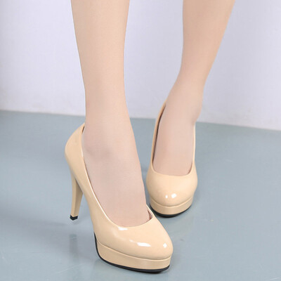 

Rose Womens Ladies Fashion Round Toe Solid High Heels Single Work Business Shoes