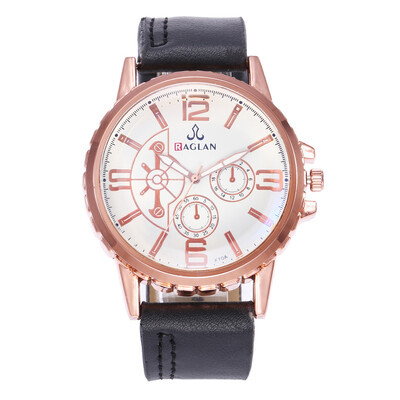 

Explosion models mens three-eye alloy shell large dial belt watch supply sports military quartz watch