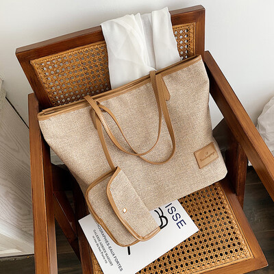 

Summer bag female 2019 new Korean version of the fashion large-capacity canvas bag wild texture shoulder portable tote bag