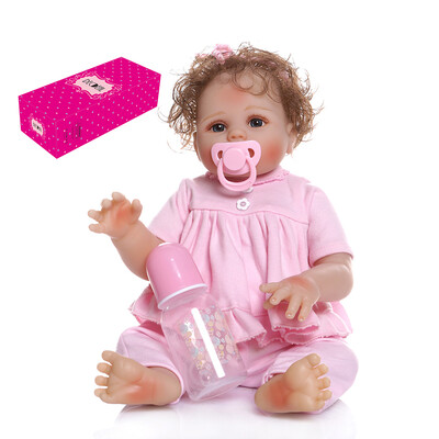 

Decdeal Reborn Baby Doll Silicone Full Body 19 inch Lifelike Cute Bath Dolls for Children Kids Toddlers Birthday Shower Gifts with