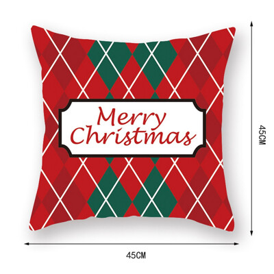 

18X18cm New Christmas Red Plaid Peach Skin Pillow Case Sofa Throw Cushion Cover Home Party Decor Decoration Pillowcase