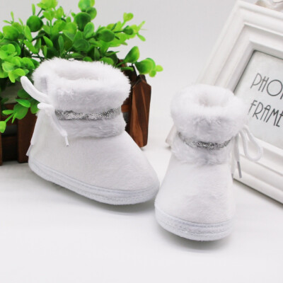 

Spring Winter Baby Boots Soft Plush Ball Booties for Infant girls Anti Slip Snow Boot Winter Keep Warm Cute Crib shoes 2019