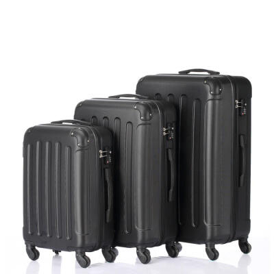 

3Pcs Black Luggage Travel Set Bag TSA Lock ABS Trolley Spinner Carry On Suitcase