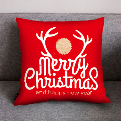 

〖Follure〗Merry Christmas Print Pillow Case Polyester Sofa Car Cushion Cover Home Decor