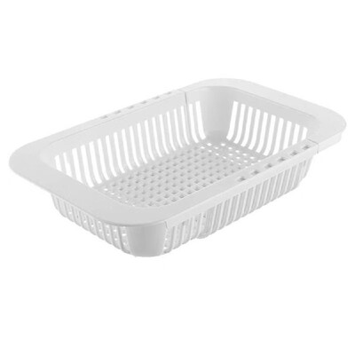 

Collapsible Colander Kitchen Sink Colander Draining Strainer Dish Drying Rack Non-Slip Extra Long Extension Colander for Draining