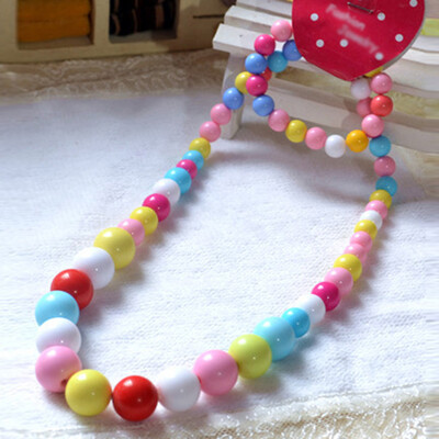 

Toddler Baby Girl Colorful Beads Chain Necklace Princess Jewelry Birthday Gift