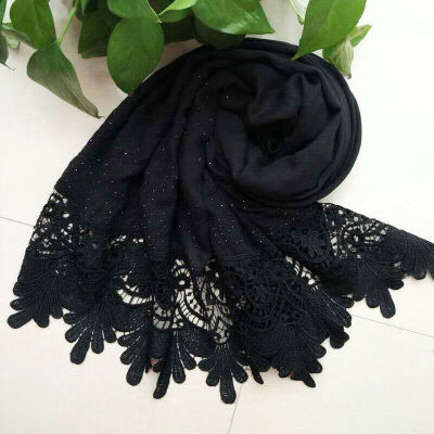 

Womens Muslim Headwear Lace Long Scarf Hijab Wrap Islamic Shawls Arab Scarves
