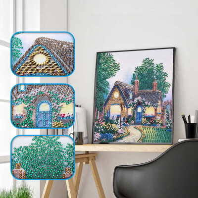 

Gobestart Special Shaped Diamond Painting DIY 5D Partial Drill Cross Stitch Kits Crystal R