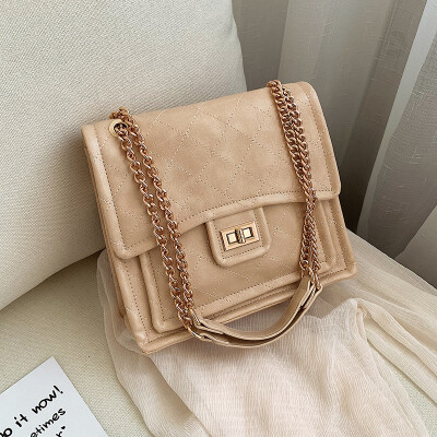 

Qiao Bani 2019 new European&American style fashion super fire PU rhombic chain flip cover bag shoulder diagonal trend handbags