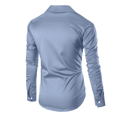 

Toponeto Men Casual Summer Solid Button Long Sleeve Turn-down Collar T-Shirt Top Blouse