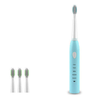 

Portable Waterproof 5-Mode Sonic Vibration Electric Toothbrush With 4Pcs Replacement Heads For Adults