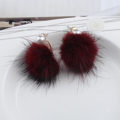 

2020 New Design Fashion South Korean Fashion Fall winter Pearl Ball Temperament Accessories Women Hanging Earring