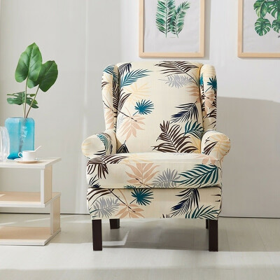 

2pcsset Leaves Flower Printed Armchair Covers 1 Seater Detachable Spandex Sofa Covers Wing Chair Covers Furniture Protector