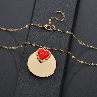 

Simple Ladies Round Pendant Necklace OL Style High Quality European And American Personality Charm Wedding Party Fashion Jewelry