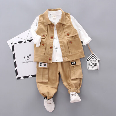

3pcs Toddler Kids Baby Boys Autumn Coat Long Sleeve Shirt Pants Clothes Outfits Set