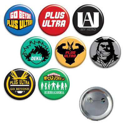 

redCherry Anime Demon Slayer My Hero Academia Dragon Ball Brooches Button Badges Pins Set for Clothes Backpack Pencil Case